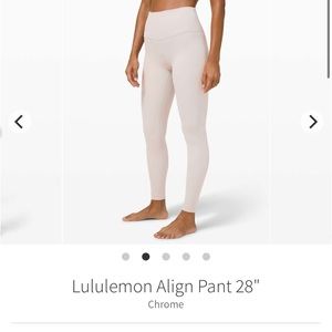 NWT Lululemon Align Leggings Chrome 28’’ 6